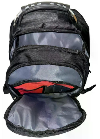 Рюкзак средний тканевой ортопедический с металлической ручкой + дождевик+ usb шнур 8815M черный Victory (370598365)