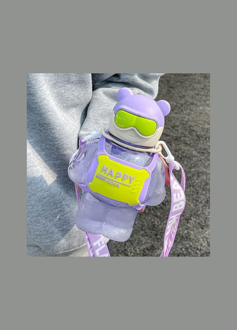 Бутылка для воды Без Бренда 800 мл, Мишка с дозатором, ремешком и трубочкой, ( ) No Brand (302392516)