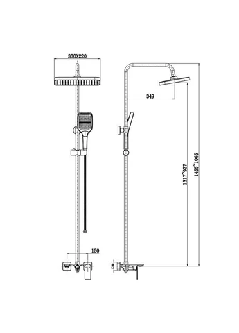 LEONARDO GUN METAL Душевая система Aqua Rodos (392253901)
