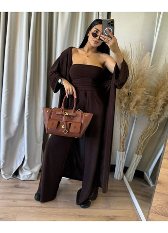 Жіночий костюм трійка: кардиган, топ та палаццо MonCher (363849282)