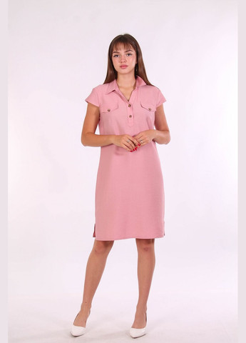 Пудрова кежуал сукня літня жіноча 0041 льон жатка пудрова Актуаль