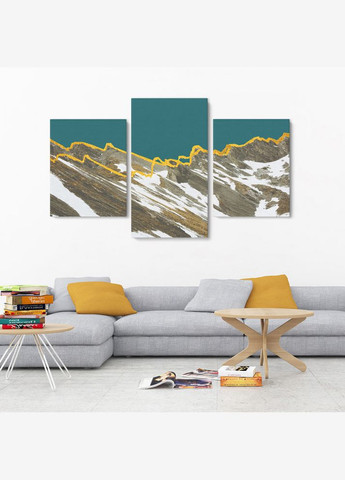 Модульная картина из трех частей Заснеженные Альпы 141x90 см (MK322012) Malevich Store (333338852)