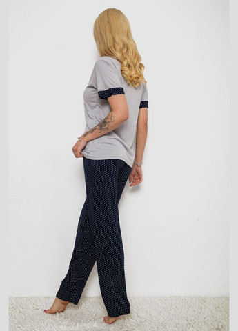 Сіра піжама жіноча з принтом, 243r2120 Good Night