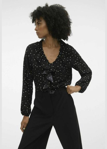 Чёрная блуза Vero Moda VMVIDA LS TOP