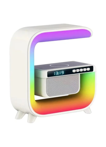 Настольная смарт лампа G-Smart Light HM-G3 RGB с беспроводной зарядкой и Bluetooth колонкой 15W White (3_04502) No Brand (395877104)