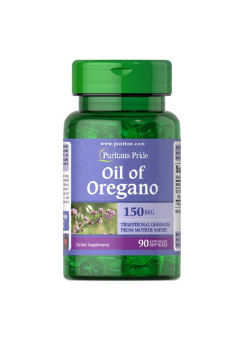 Натуральна добавка Oil of Oregano 150 mg, 90 капсул Puritans Pride (293483480)