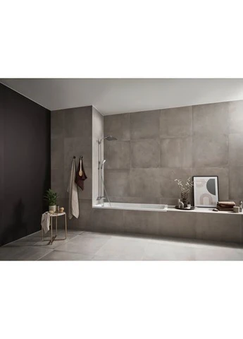 Душова система з термостатом CROMETTA E, хром, квадратна Hansgrohe (401622663)