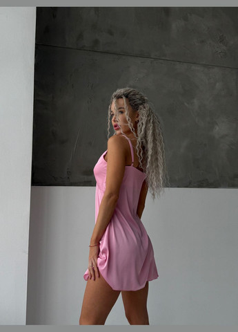 Сорочка жіноча шовкова з мереживом Рожевий Maybel (322455614)