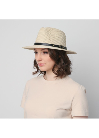 Шляпа федора женская бумага бежевая BRIDGET LuckyLOOK 844-064 (322790459)