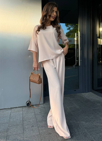 Изысканная легкая летняя повседневная футболка свободного фасона с рукавами три четверти Tik-Tak - (348830762)