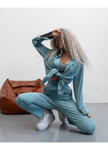 Жіночий Мікро вельветовий костюм: сорочка + штани Україна (361044134)