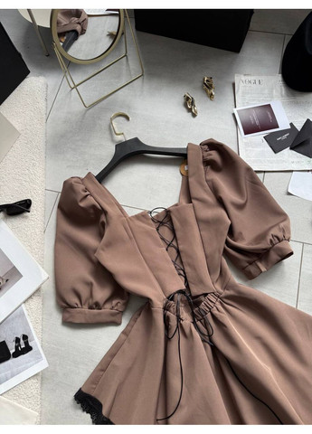 Темно-бежевое праздничный стильное платье-комбинезон No Brand