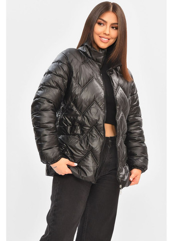 Черная демисезонная куртка женская демисезонная черного цвета Let's Shop