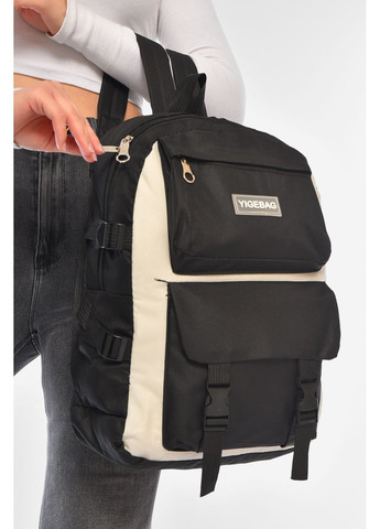 Рюкзак жіночий 4в1 чорного кольору з принтом Let's Shop (365726815)