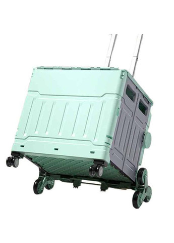 Тележка-контейнер складная универсальная пластиковая корзина на колесах с выдвижной ручкой для продуктов Home (360867128)