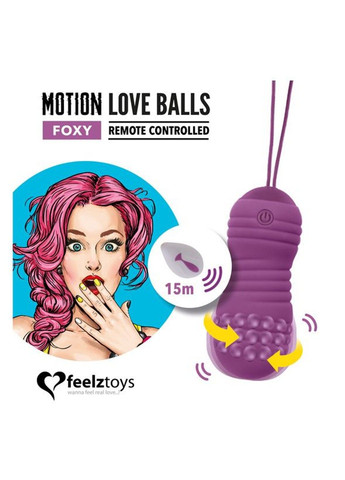 Вагинальные шарики с жемчужным массажем Motion Love Balls Foxy с пультом ДУ, 7 режимов FeelzToys (292786758)