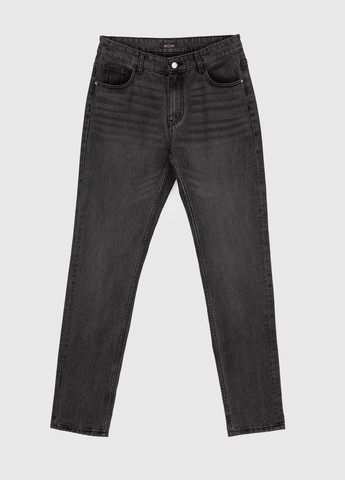 Темно-серые демисезонные регюлар фит джинсы No Brand