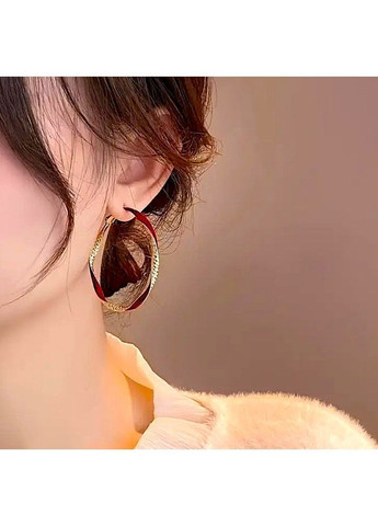 Сережки Кольорові червоно-золтисті кола No Brand (366668038)