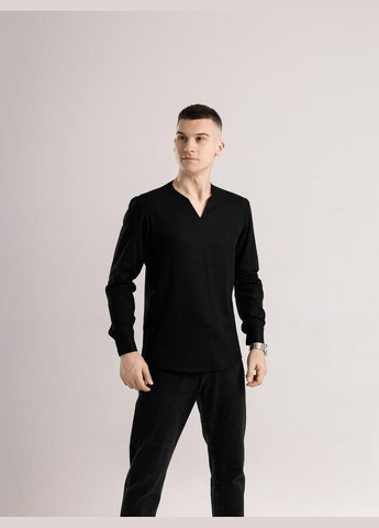 Черная рубашка однотонная No Brand