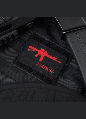 Нашивка AR15 .223/5,56 Laser Cut Black/Red M-TAC (315047685)