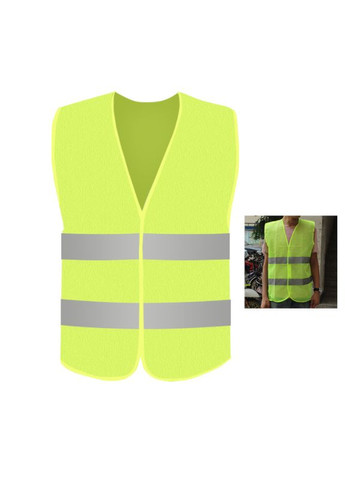 Світловідбиваючий сигнальний жилет підвищеної видимості, дорожня жилетка салатова 60 g (лимонна) China (366890742)