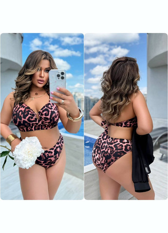 Комбинированный летний женский раздельный купальник на завязках. раздельный MonCher