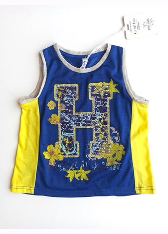 Сине-желтая летняя футболка для девочки tf10179 сине-желтая To Be Too