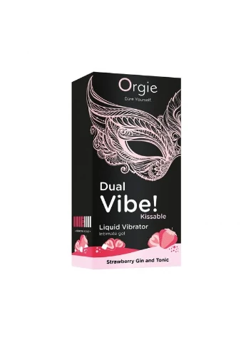 Рідкий вібратор зі смаком коктейлю Полуничний джин та тонік Dual Vibe Liquid Vibrator Gin And Tonic 15 мл Orgie (397297179)