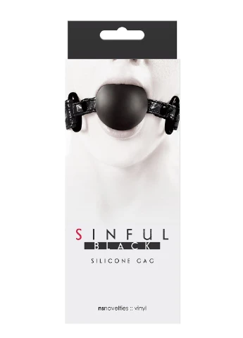 Кляп SINFUL SOFT SILICONE GAG BLACK Ns Novelties (297134258)
