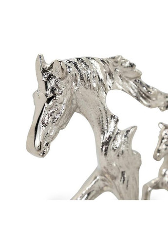 Фігурка алюмінієва Кінь з лошатом срібло 20х4,9х28,5 см Home Decor (367255227)