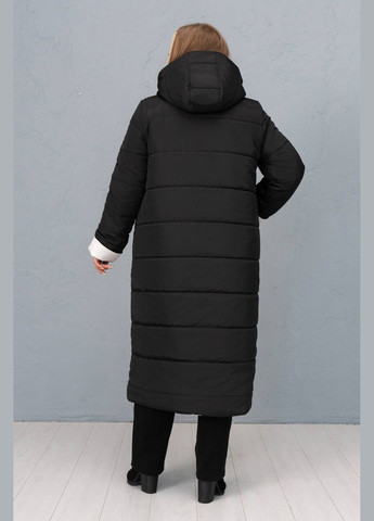 Чорне демісезонне Двостороннє стьобане пальто ПОЛІ чорне (з білим) Tatiana