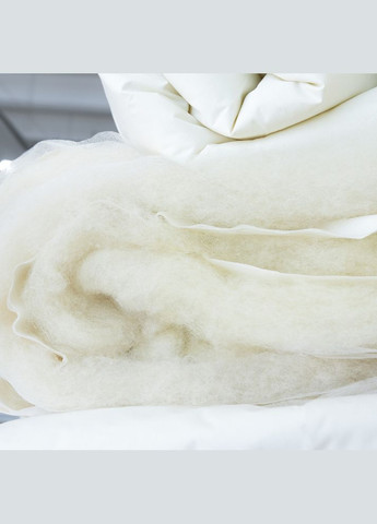 Ковдра Wool Premium вовняна 155х210 см двошарова зимова вовна супер тепла бавовна натуральна IDEIA (275869669)