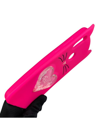 Чохол для Honor 10 Lite дитячий 3д у формі котика переливашка серце на хуавей хонор 10 лайт малиновий Huawei (366018703)