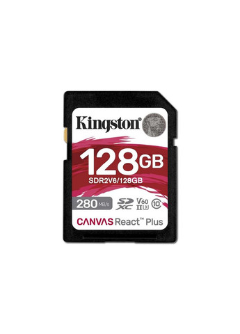 SDXC (UHS-II U3) Canvas React Plus 128Gb Class 10 V60 (R280MB/s, W150MB/s) Kingston (314977167)