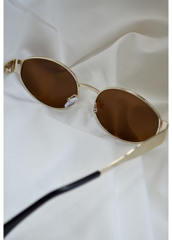 Окуляри жіночі сонцезахисні форма овал колір коричневий у золотистій оправі LIGHT (349499388)