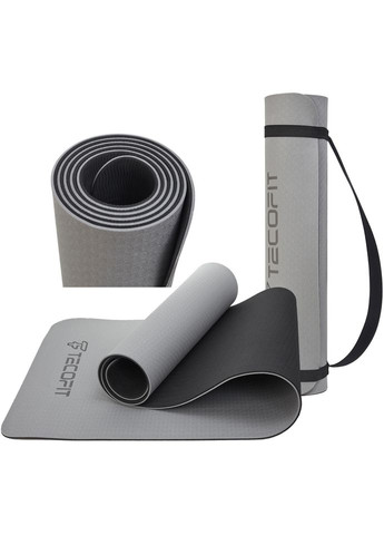 Килимок для йоги та фітнесу Black-Grey (TOP18013825/1) TECOFIT (370439578)