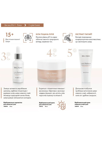 Отбеливающий крем для лица с пигментированной кожей Lumi Radiance Dr. C.Tuna 50 мл Farmasi (294946660)