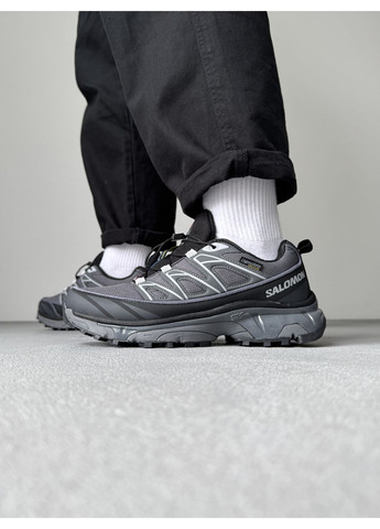 Серые демисезонные кроссовки мужские salomon xt-6 expanse gtx grey / black саломон xt-6 No Brand