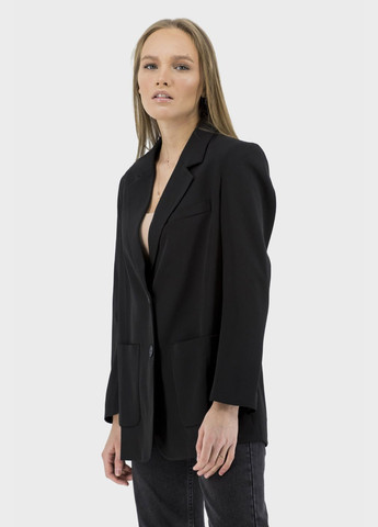 Черный женский женский пиджак (, ), 29316 Evona однотонный - демисезонный