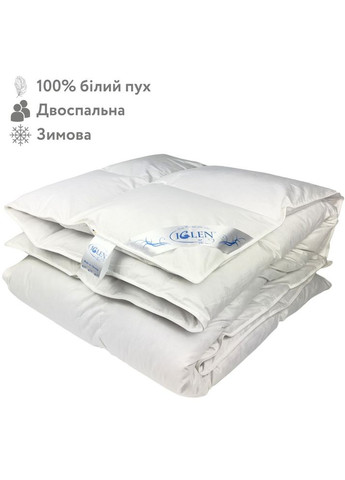 Зимнее одеяло со 100% белым гусиным пухом двуспальное ROSTER 160х215 (1602151W) Iglen (282313750)