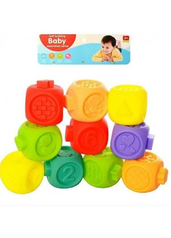 Развивающий тактильный набор силиконовых кубиков Soft Baby A101-8 10 шт. Fun Game (327796978)