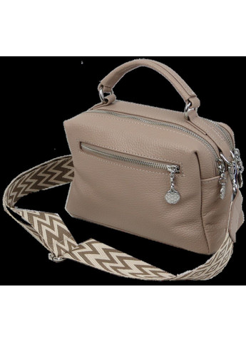 Жіноча шкіряна сумка крос боді бежева Borsacomoda (360893785)