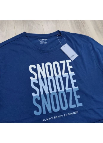 Пижама мужская хлопковая комплект футболка и шорты Snooze Livergy (382903763)