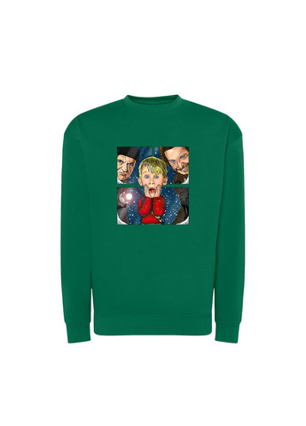 Зеленый новогодний свитшот с принтом "праздник без взрослых". один дома (10830233152) ТiШОТКА (368570537)