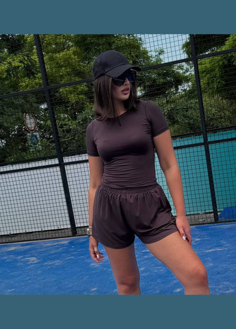 Летний женский костюм с топом и шортами No Brand С824/825-1644 (341676962)