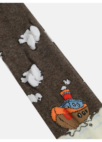 Дитячі колготки бавовняні для хлопчика Човник De 3D Темно-коричневі (0869) Melatti (361147640)