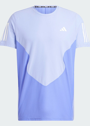 Синя футболка для бігу own the run colorblock aeroready adidas