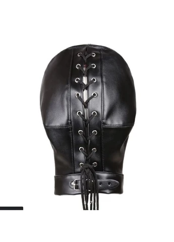 Маска на голову БДСМ Spicy Things BDSM фетиш Чорна No Brand (402257950)