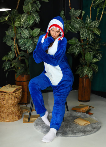 Кігурумі жіноче Акула без плавників плюшева піжама з капюшоном на ґудзиках (1130) My Kigu (360885061)