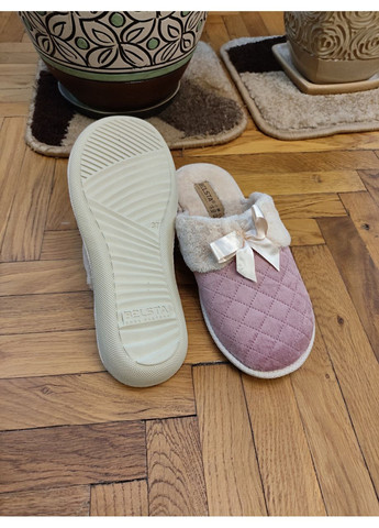 Розовые женские тапочки комфортные мягкие домашние тапки закрытые тапочки из велюра теплые комнатные тапочки 39 Белста